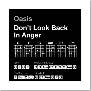 Guitar Chords - Oasis - Don't Look Back In Anger Posters and Art